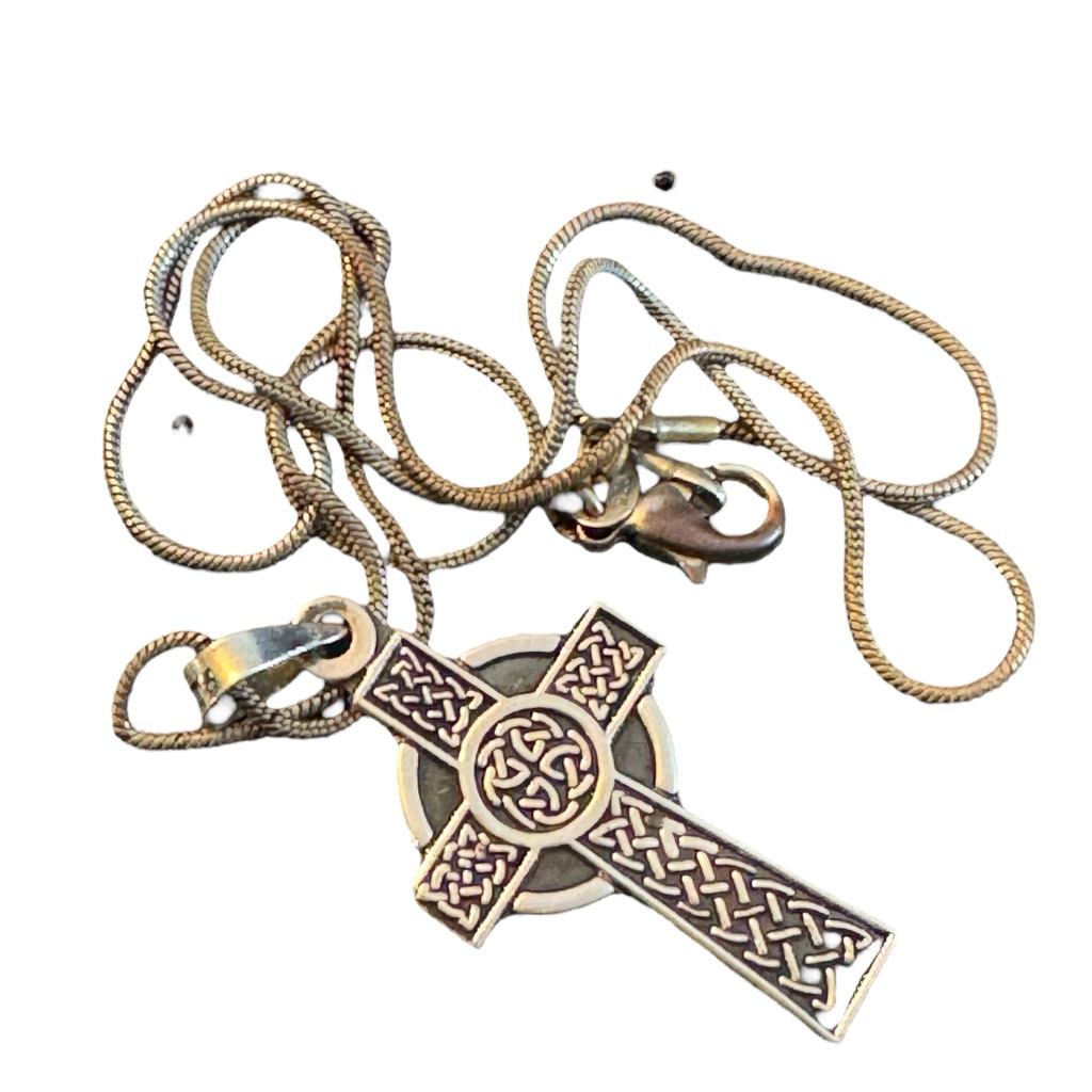 Sterling Silver 925 Celtic Cross Pendant Necklace